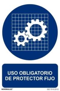 Señal "Uso obligatorio de protector fijo" Normaluz Señal "Uso obligatorio de protector fijo" Normaluz