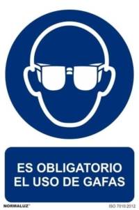 Señal "Es obligatorio el uso de gafas" Normaluz Señal "Es obligatorio el uso de gafas" Normaluz