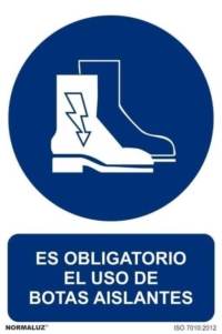 Señal "Es obligatorio el uso de botas aislantes" Normaluz Señal "Es obligatorio el uso de botas aislantes" Normaluz