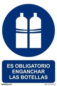 Señal "Obligatorio enganchar las botellas" Normaluz Señal "Obligatorio enganchar las botellas" Normaluz