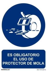 Señal "Uso obligatorio de protector de mola" Normaluz Señal "Uso obligatorio de protector de mola" Normaluz