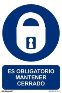 Señal "Obligatorio mantener cerrado" Normaluz Señal "Obligatorio mantener cerrado" Normaluz