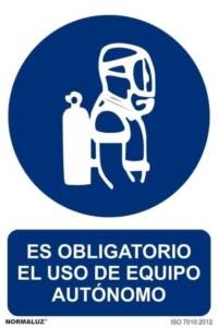 Señal "Uso obligatorio de equipo autónomo" Normaluz Señal "Uso obligatorio de equipo autónomo" Normaluz