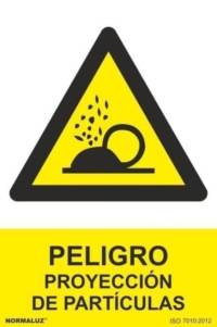 Señal "Peligro proyección de partículas" Normaluz Señal "Peligro proyección de partículas" Normaluz