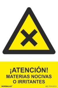 Señal "Atención materias nocivas o irritantes" Normaluz Señal "Atención materias nocivas o irritantes" Normaluz