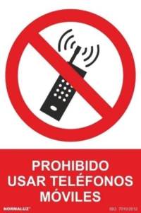 Señal "Prohibido usar teléfonos móviles" Normaluz Señal "Prohibido usar teléfonos móviles" Normaluz