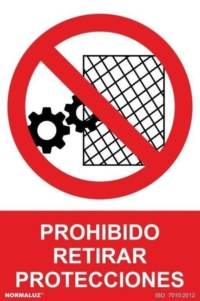 Señal "Prohibido retirar protecciones" Normaluz Señal "Prohibido retirar protecciones" Normaluz