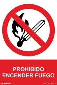 Señal "Prohibido encender fuego" Normaluz Señal "Prohibido encender fuego" Normaluz