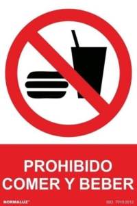 Señal "Prohibido comer y beber" Normaluz Señal "Prohibido comer y beber" Normaluz