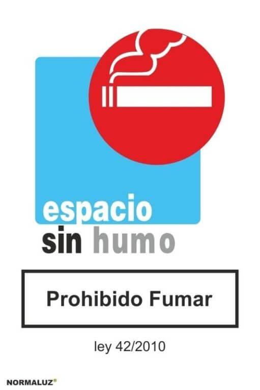 Señal Espacio sin humo prohibido fumar Normaluz