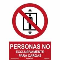 Señal "Personas no, exclusivamente para cargas" Normaluz Señal "Personas no, exclusivamente para cargas" Normaluz