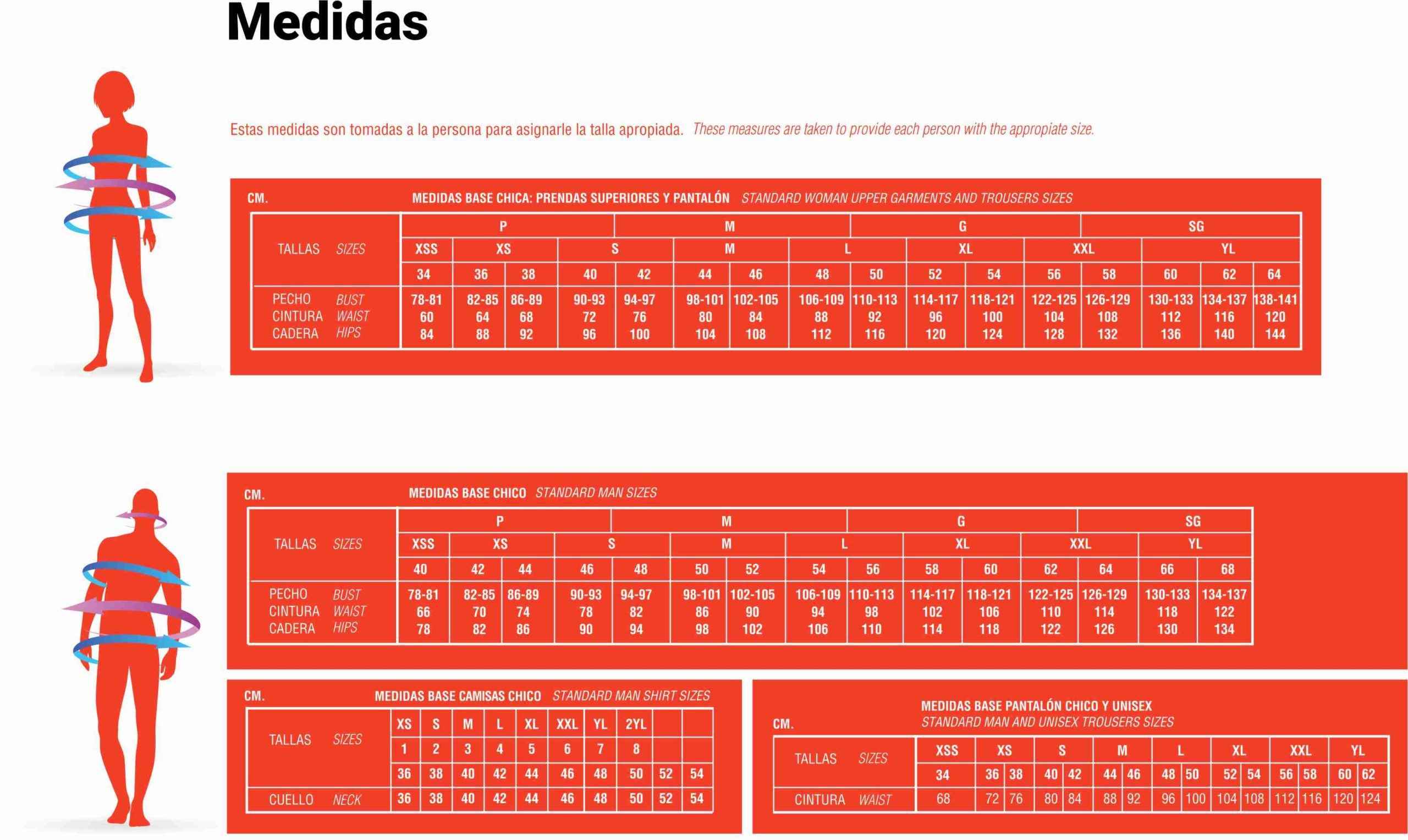 GUIA DE TALLAS GARY'S 2020