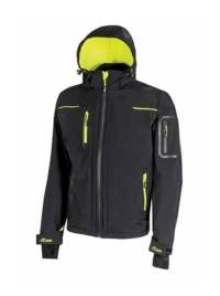 Parka Soft Shell Space U-Power Negro-Amarillo Flúor