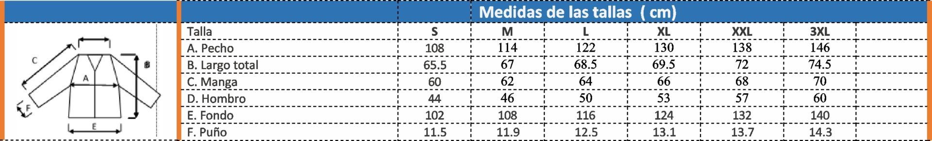 Guía Talla Cazadora 8745 Issa Line
