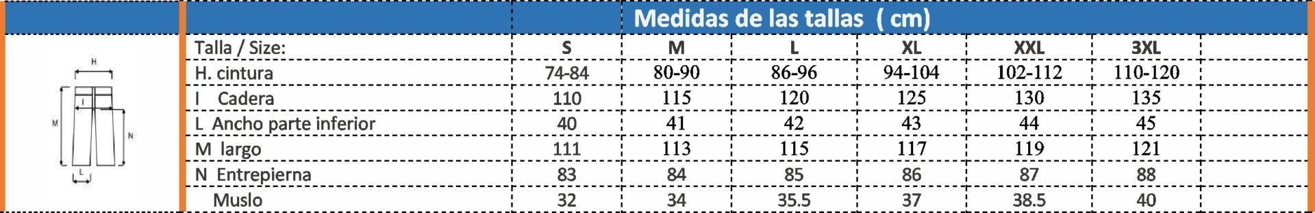 Guía Talla Pantalon Stretch 8731 Issa Line