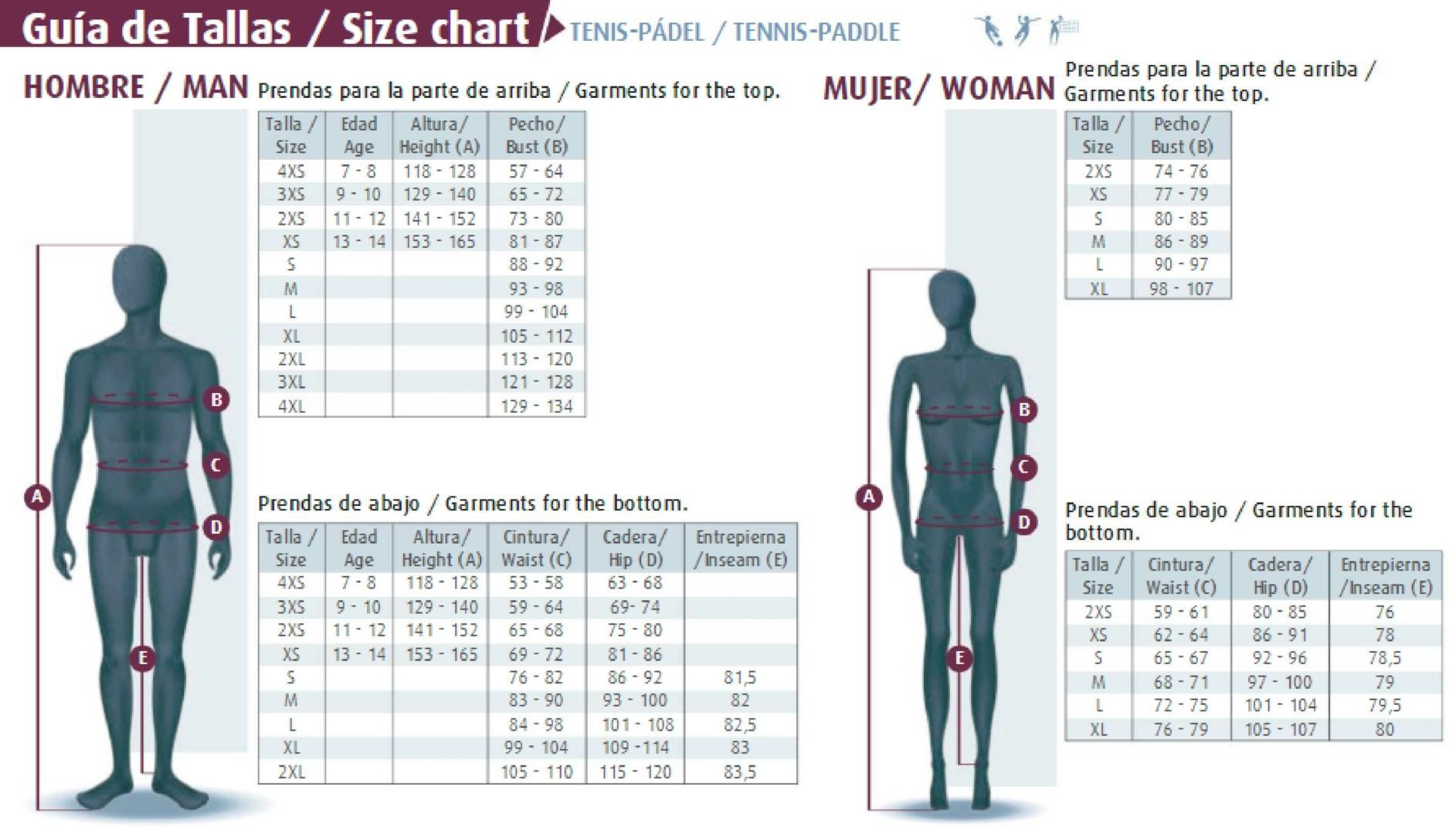 Guia de Talla Tenis Luanvi