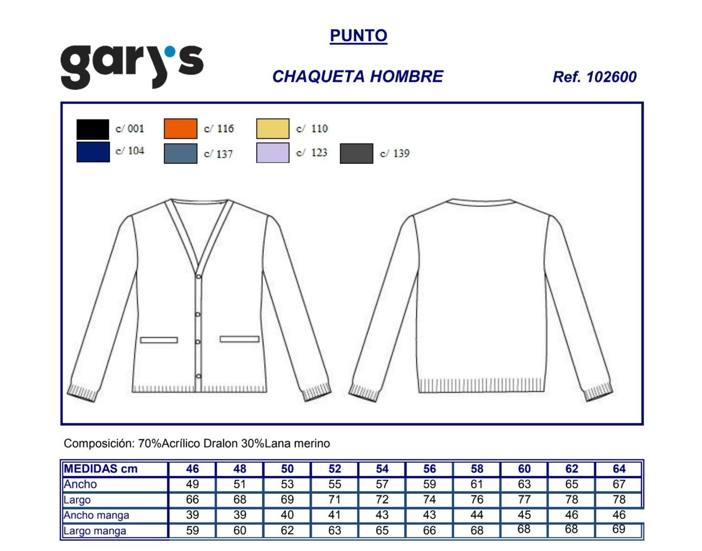 GUIA TALLA 1026 GARYS