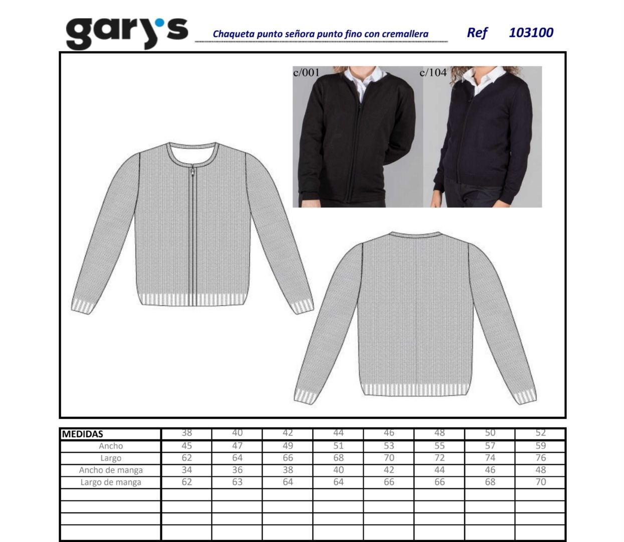 GUIA TALLA 1031 GARYS