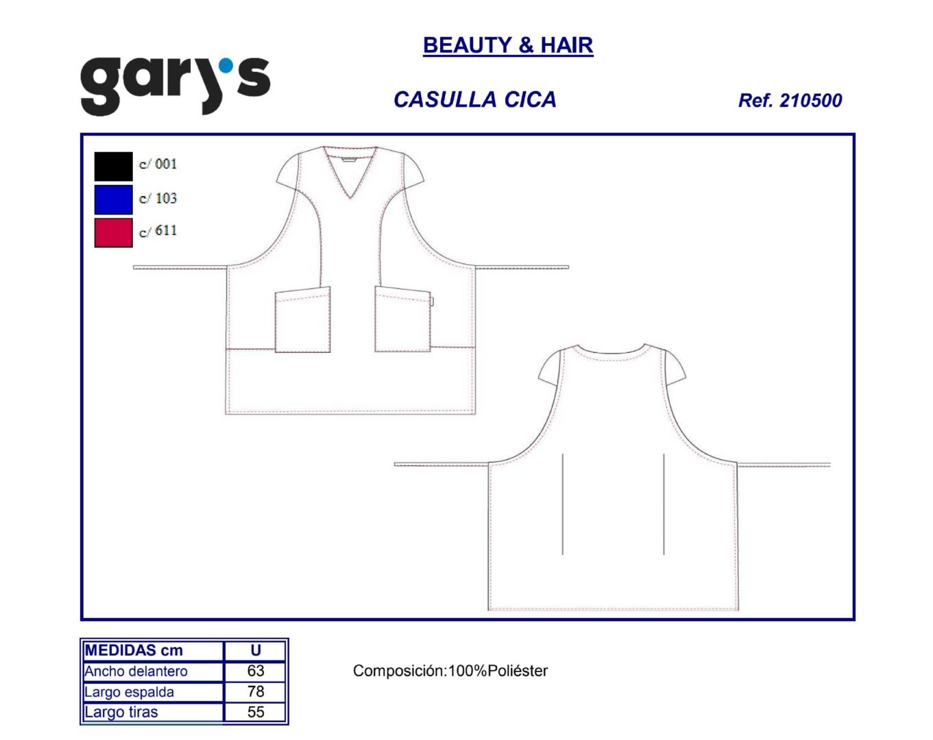 GUIA TALLA 2105 GARY'S