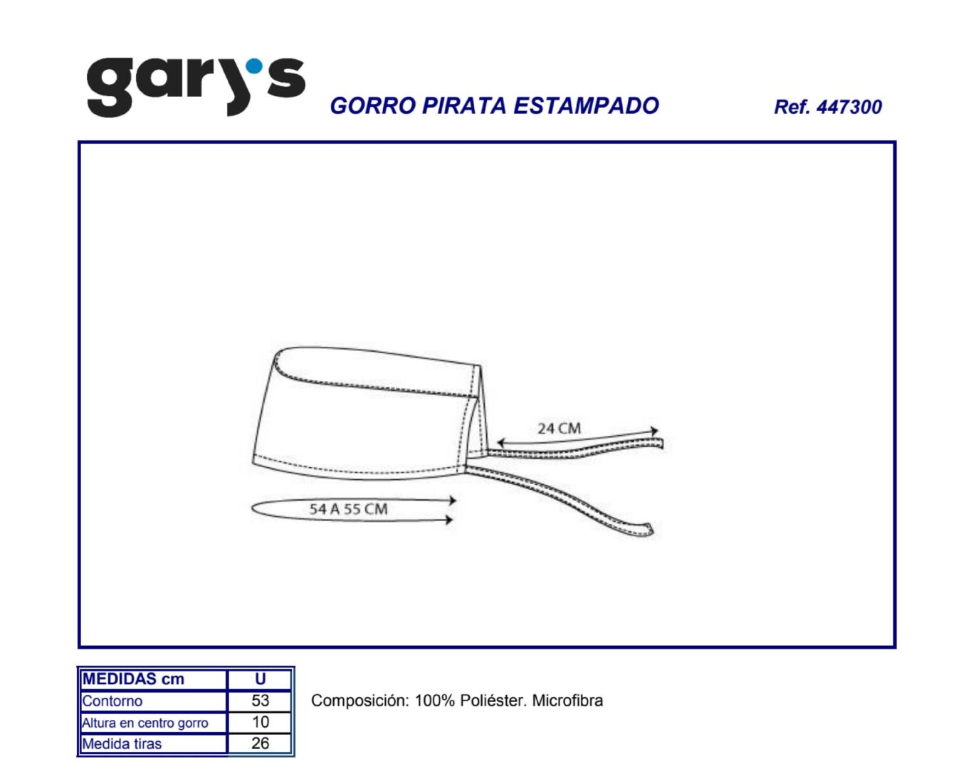 GUIA TALLA 4473 GARYS