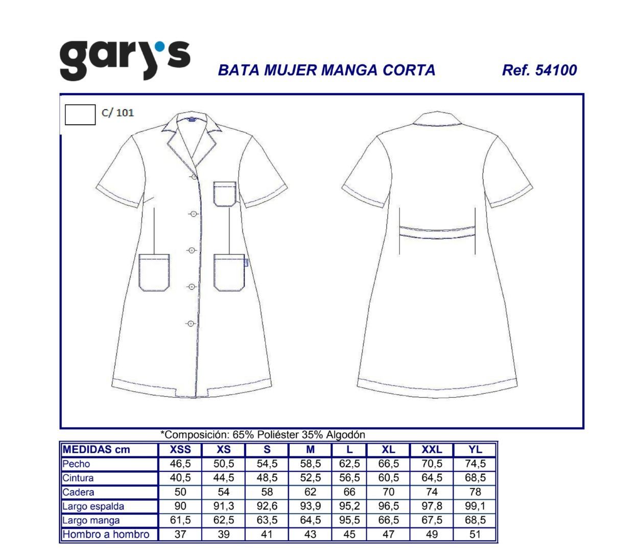 GUIA TALLA 5410 GARYS