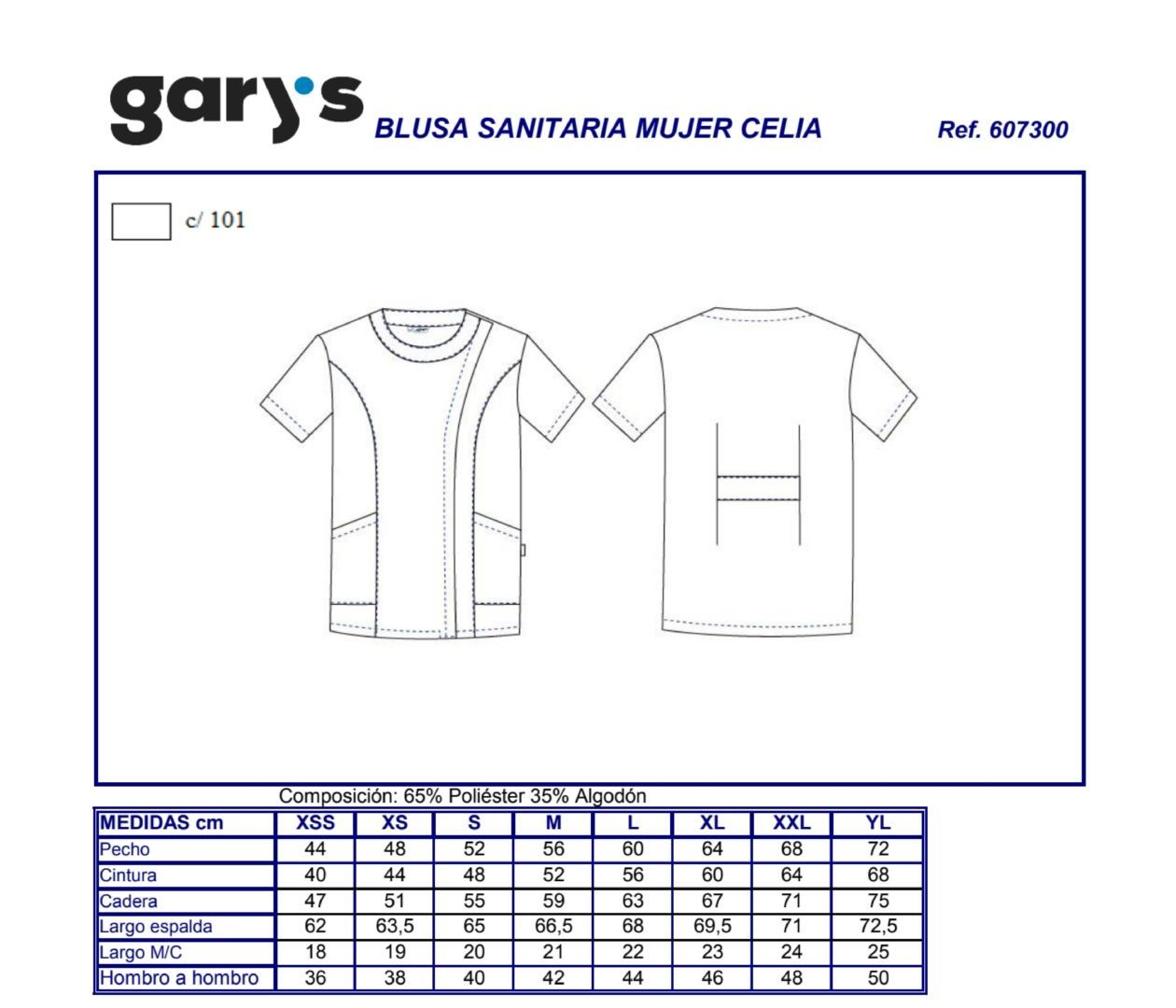 GUIA TALLA 6073 GARYS