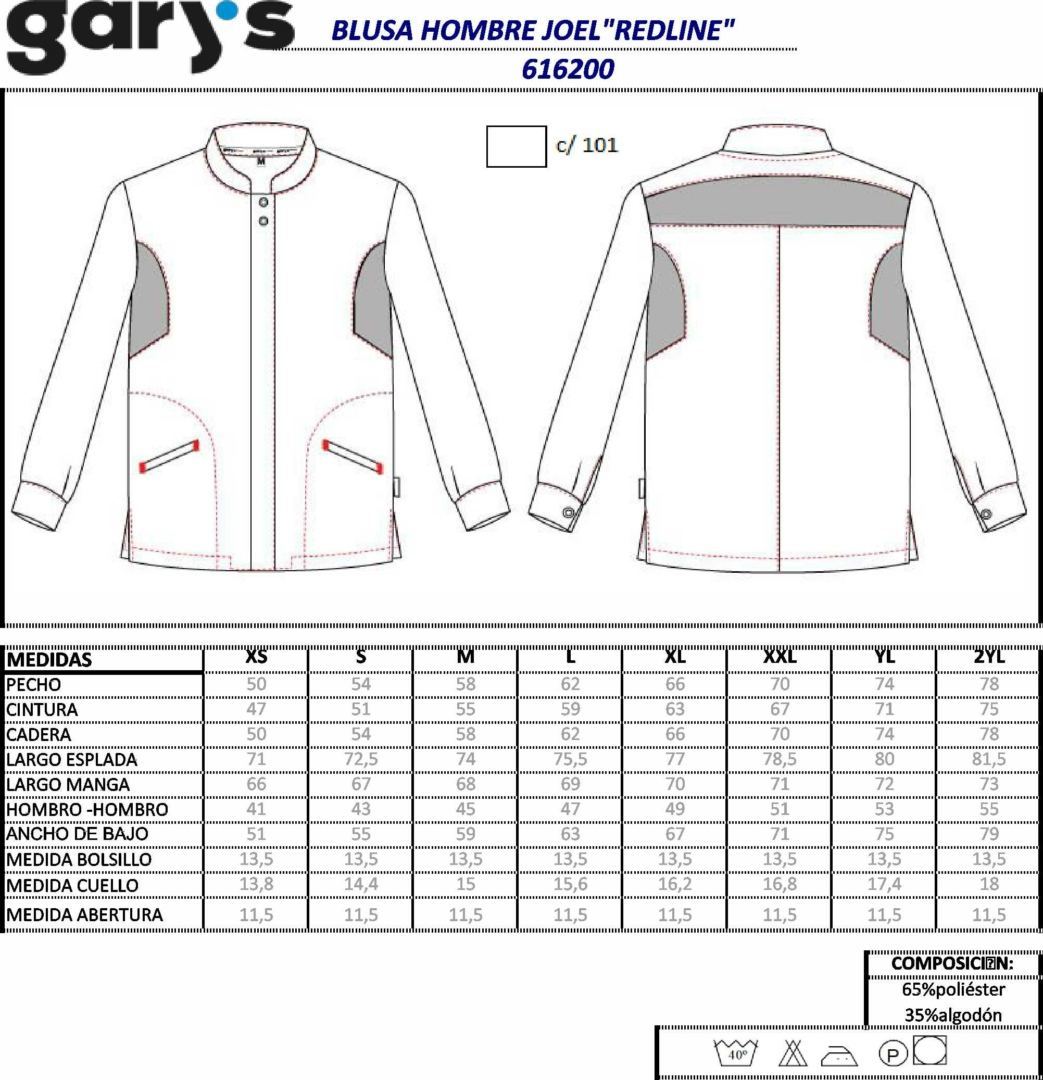 GUIA TALLA 6162 GARYS