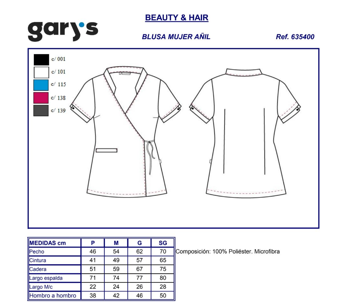 GUIA TALLA 6354 GARY'S