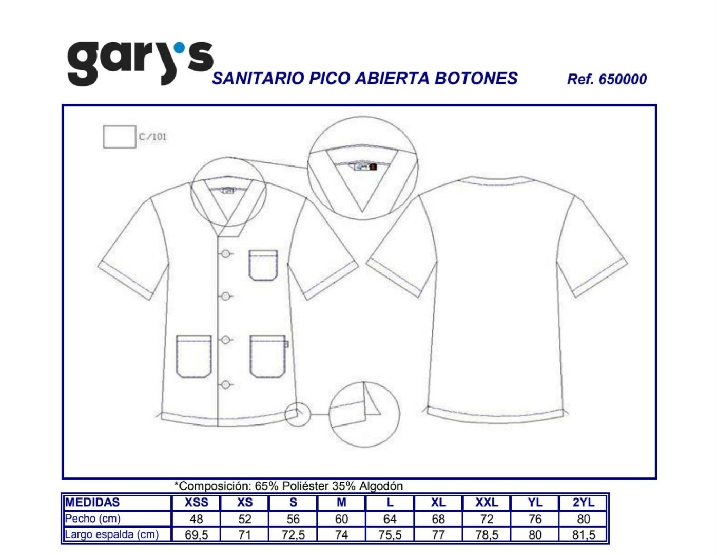 GUIA TALLA 6500 GARYS