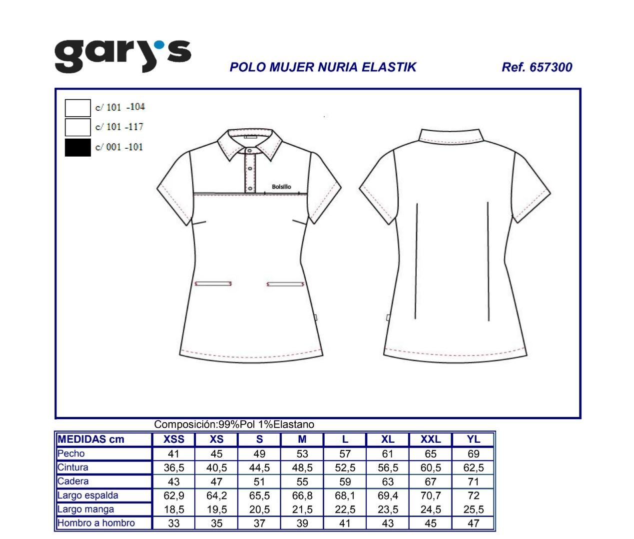 GUIA TALLA 6573 GARYS