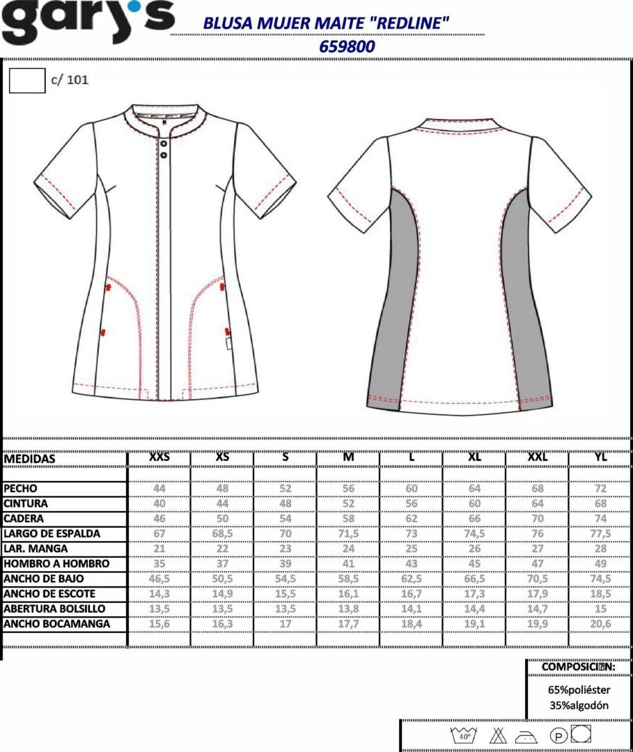 GUIA TALLA 6598 GARYS