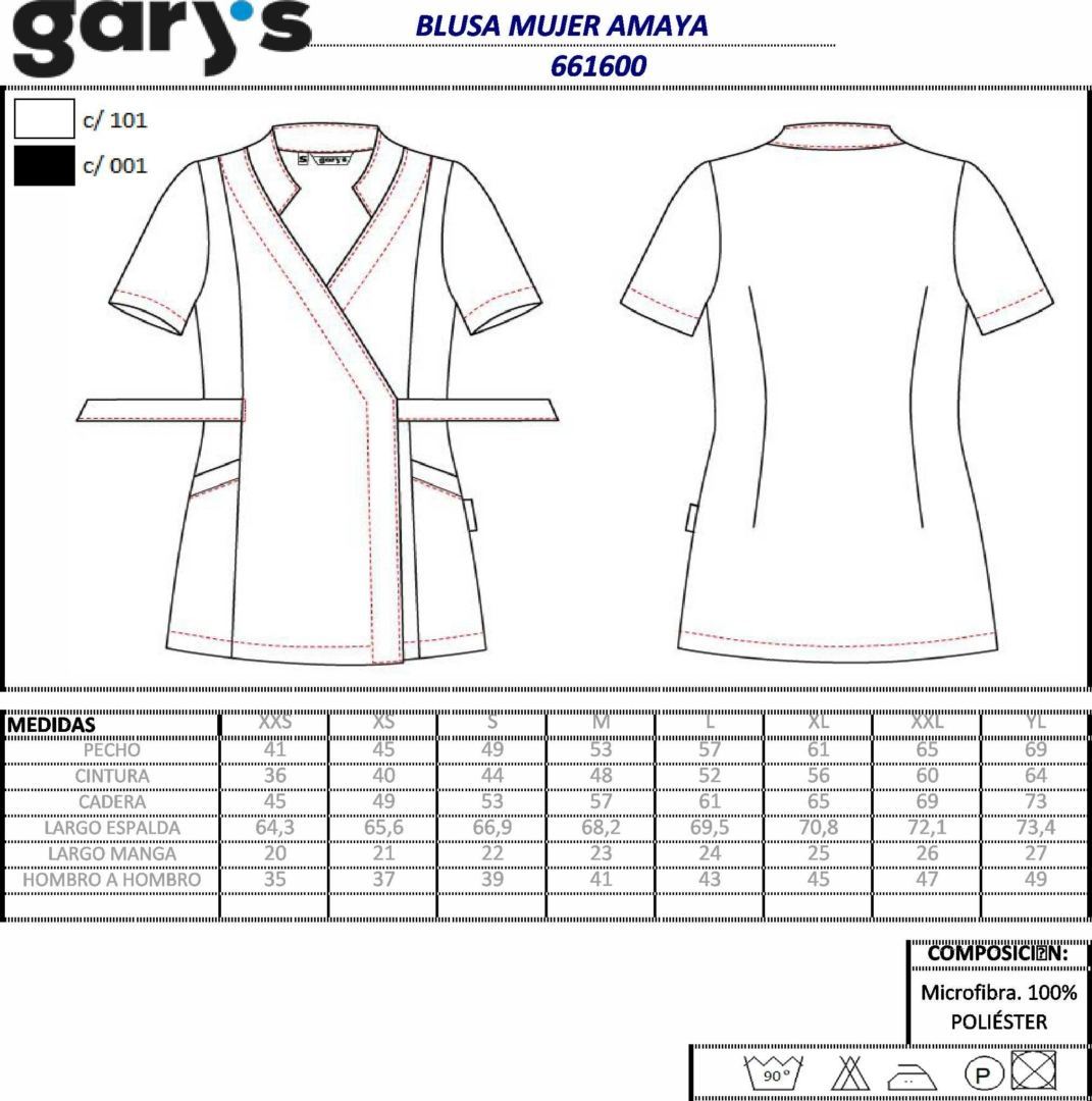 GUIA TALLA 6616 GARYS