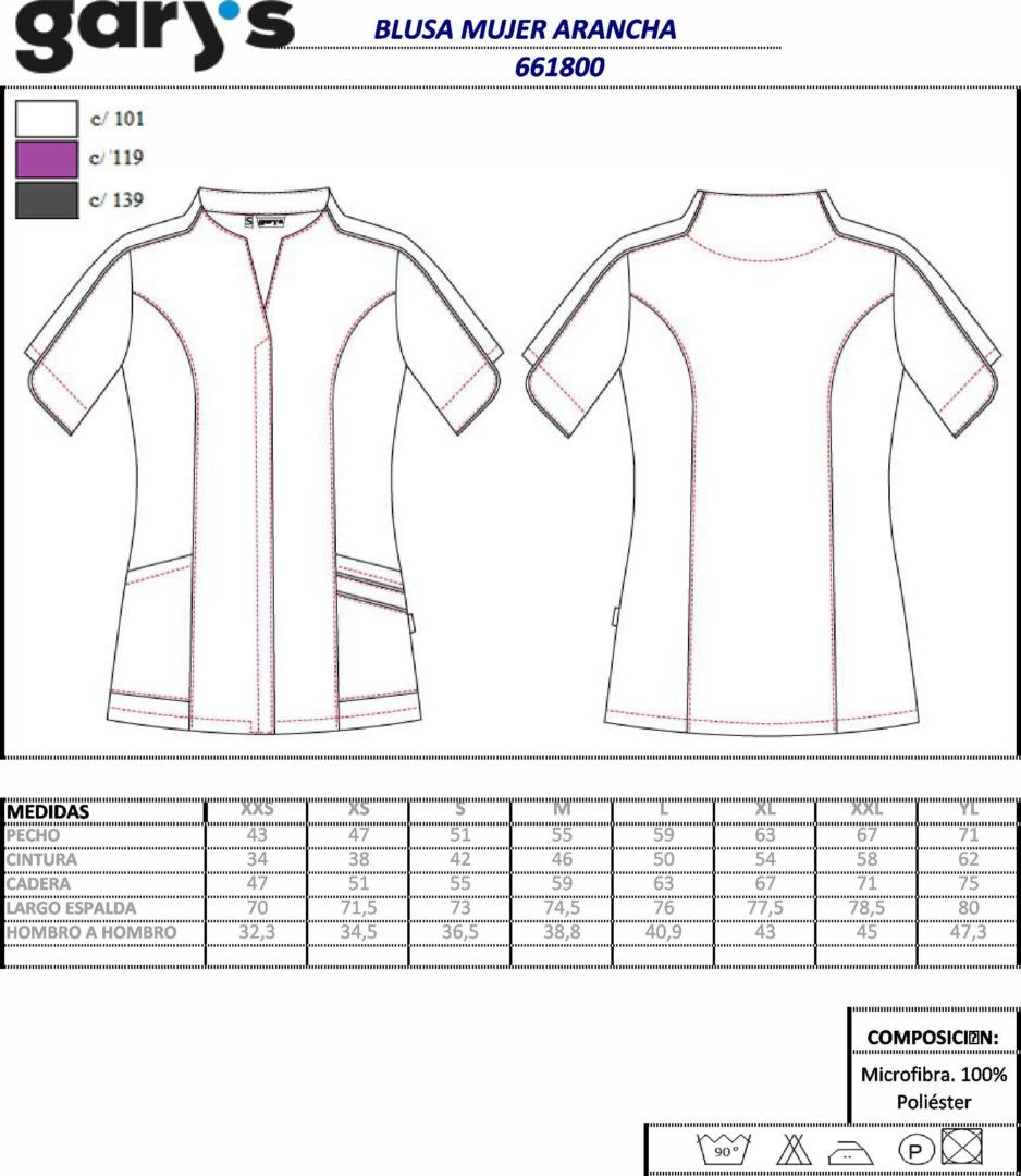 GUIA TALLA 6618 GARYS