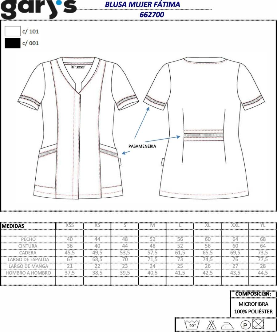 GUIA TALLA 6627 GARYS