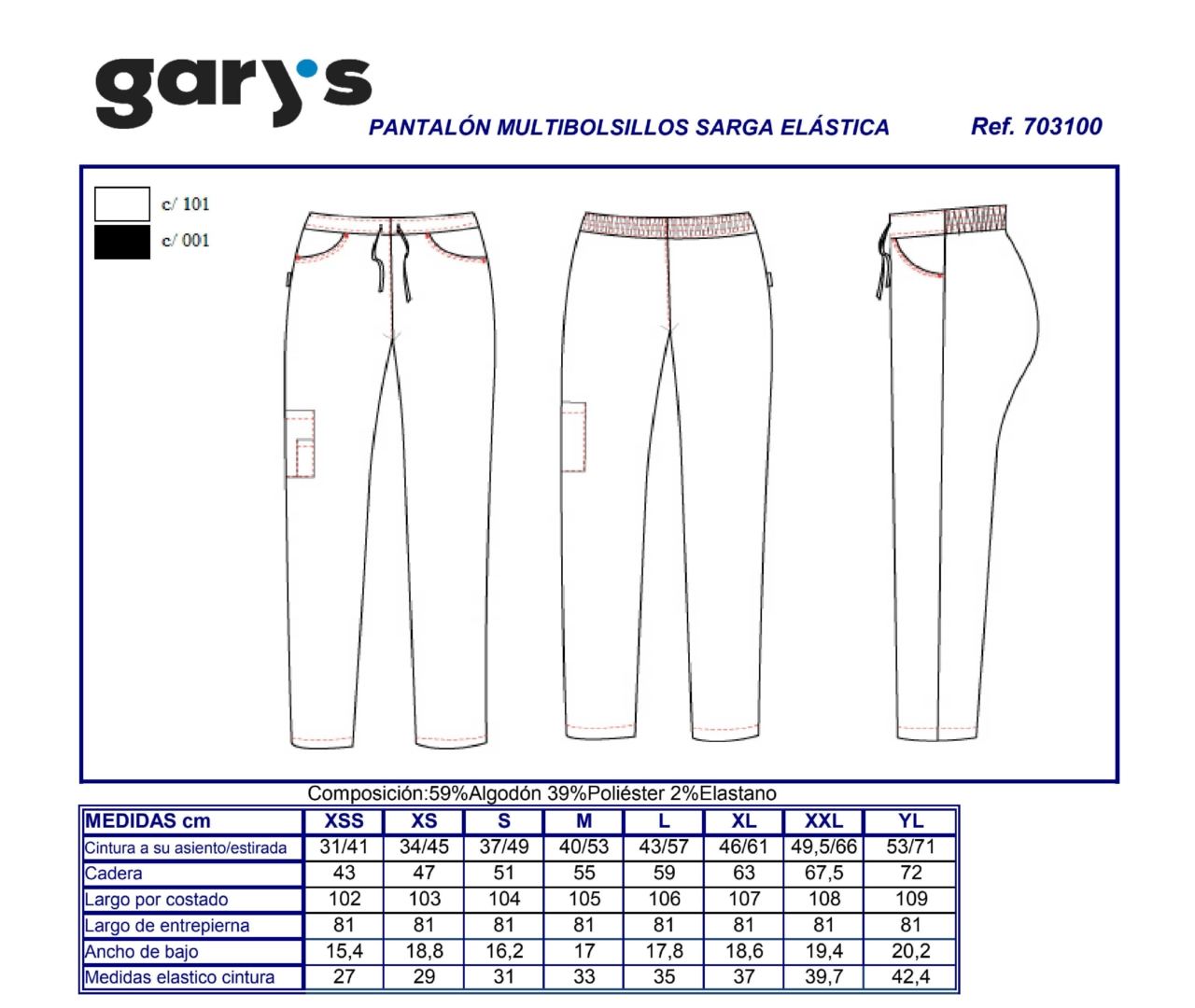 GUIA TALLA 7031 GARYS