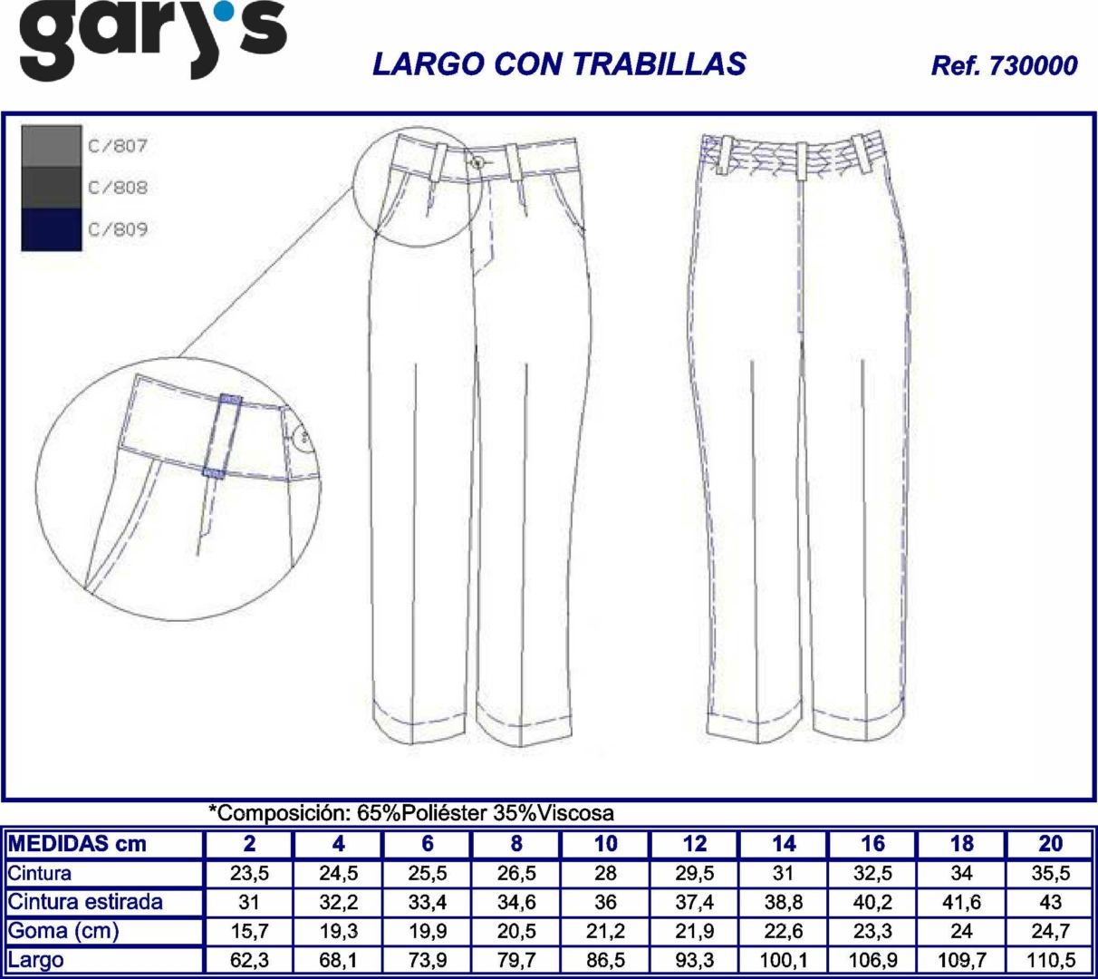 GUIA TALLA 7300 GARYS