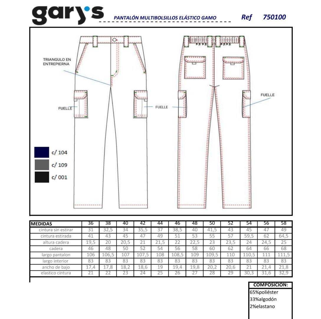 GUIA TALLA 7501 GARYS