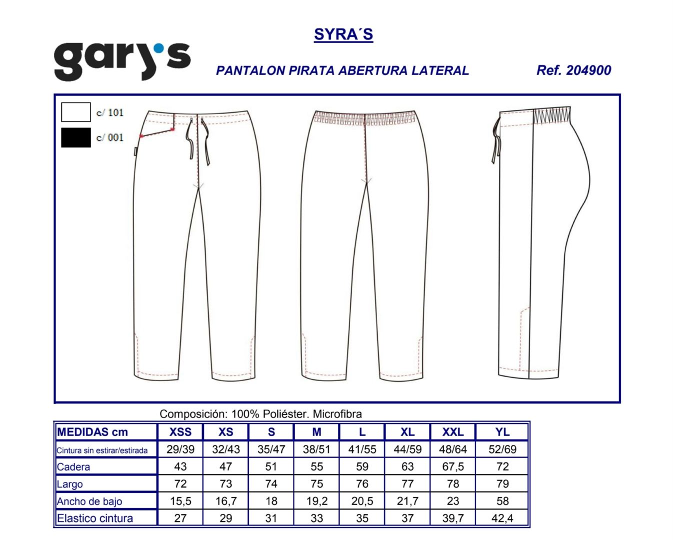 GUIA TALLA 2049 GARY'S