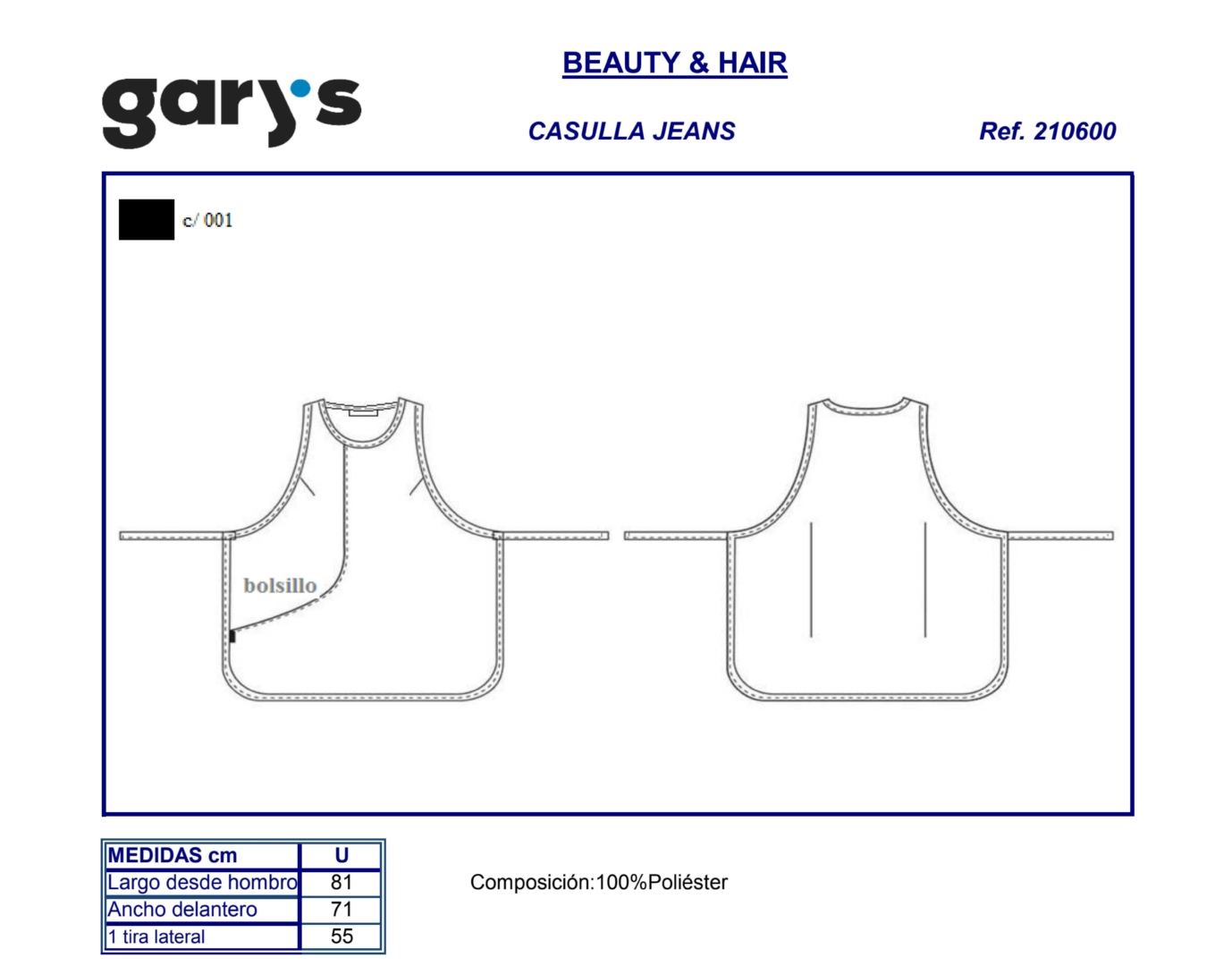 GUIA TALLA 2106 GARY'S