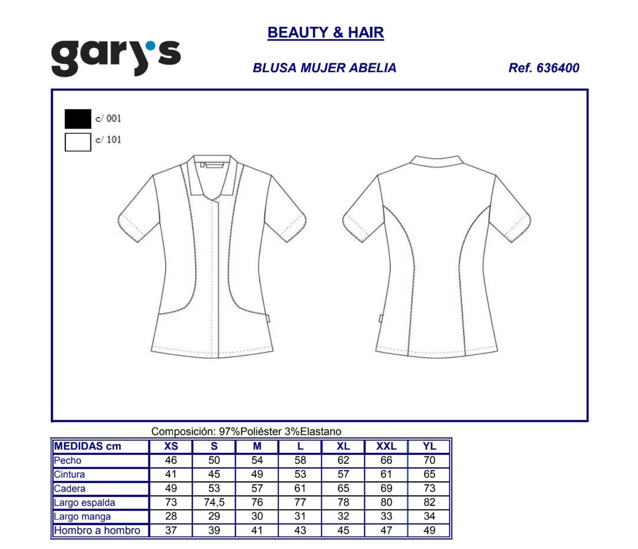 GUIA TALLA 6364 GARY'S