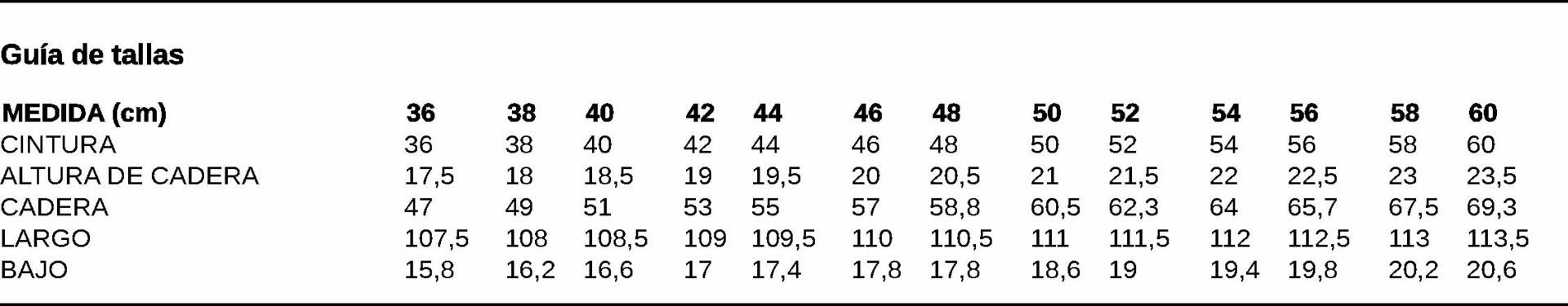 GUIA TALLA 7915 GARYS DISTINCION