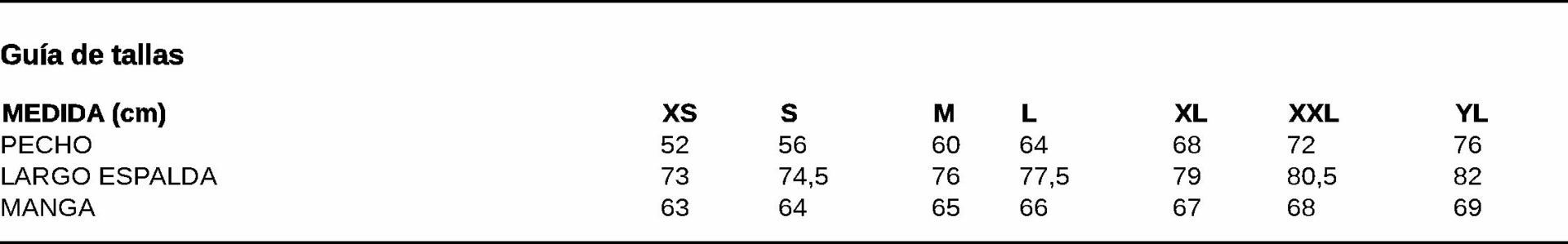GUIA TALLA 9530 GARYS DISTINCION