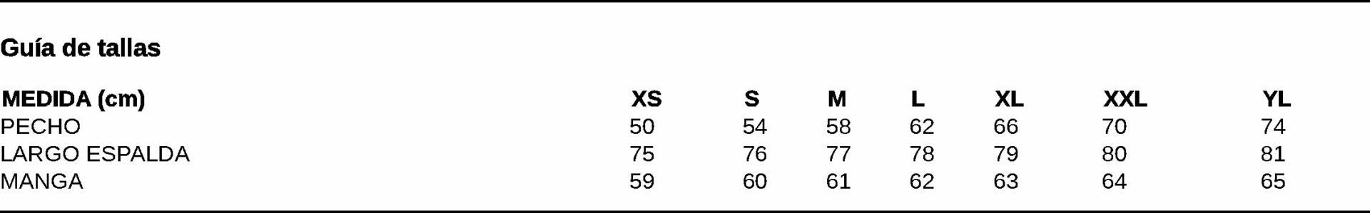 GUIA TALLA 9600 GARYS DISTINCION