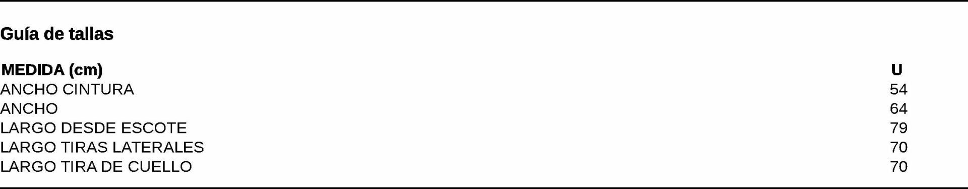 GUIA TALLA 1080 GARYS DISTINCION