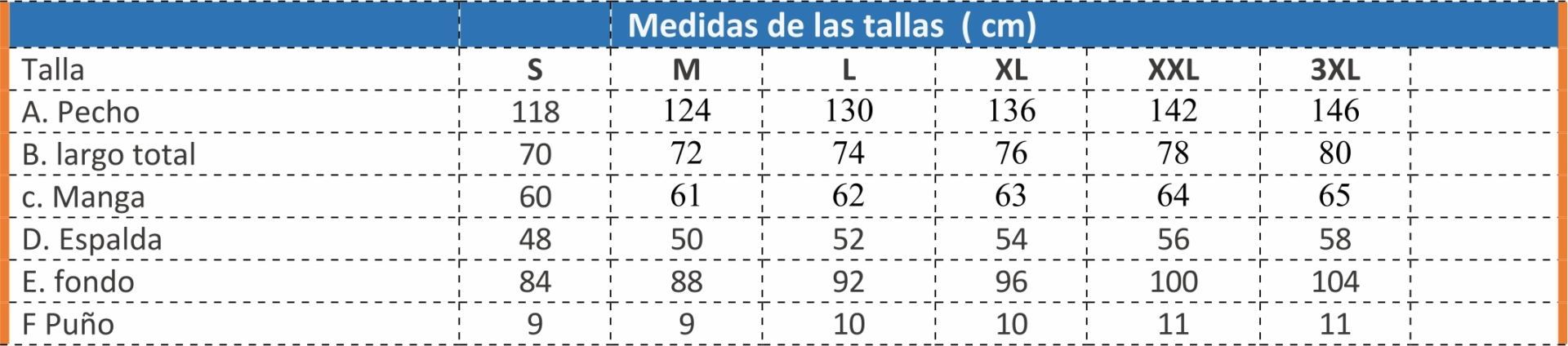 Guía Talla Heavy Issa Line 4055
