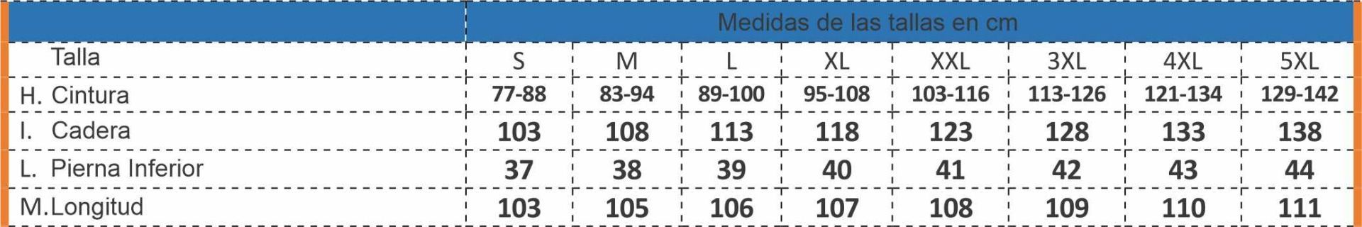 Guia de talla Issa Line 9030B