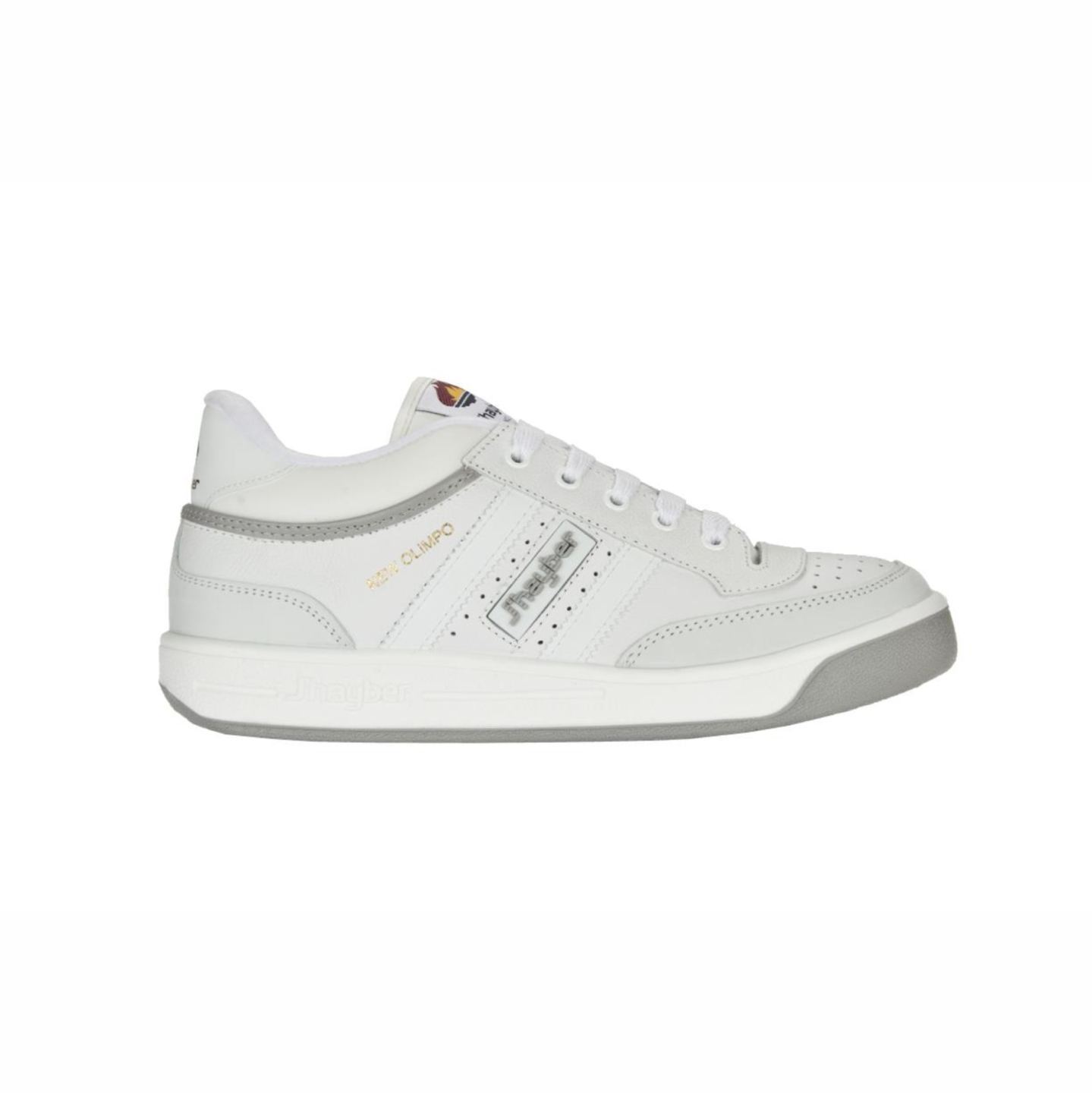 Zapatillas J'hayber Hombre New Olimpo Deportivo Cómodo Piel Blanco-Gris .