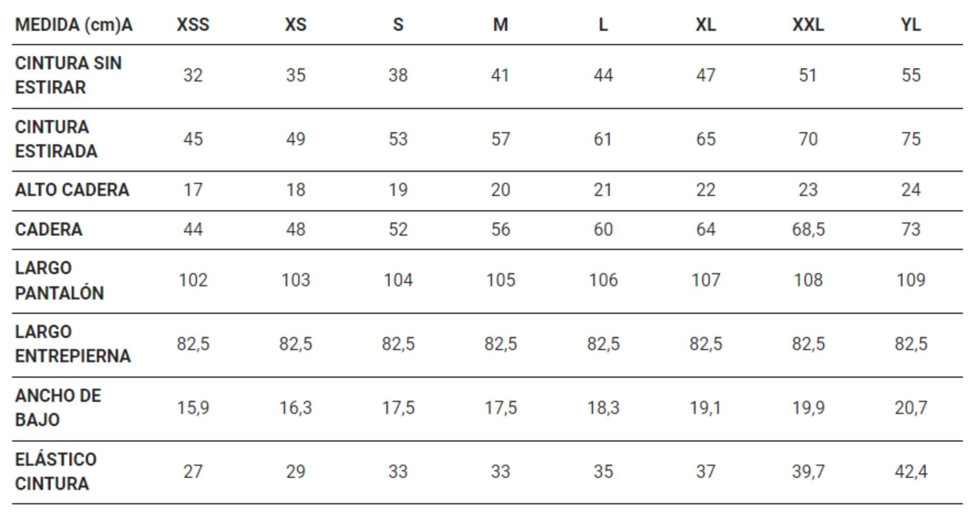 GUIA TALLA 7045 GARYS