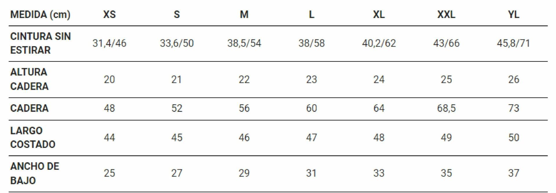 GUIA TALLA 700017 GARYS