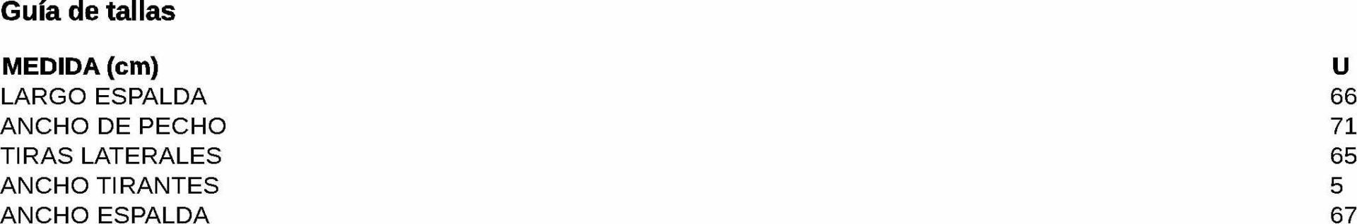 GUIA TALLA 200041 GARYS